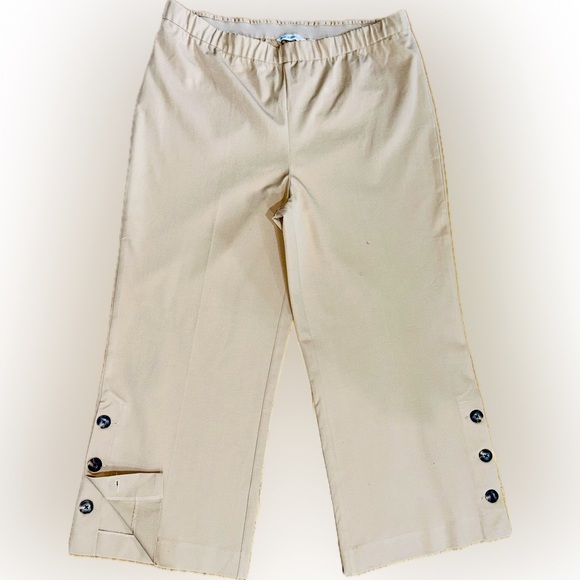 NWOT Isaac Mizrahi SZ 18W TALL khaki wide leg pull on trousers/waist 37”-44” - Picture 3 of 4